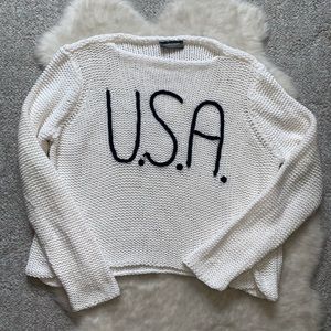 Wooden ships USA knit crewneck sweater